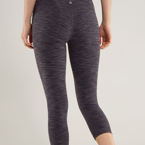 Lululemon Wunder Under Crop Black Space Dye / Black - NWT - Size 10 - Picture 3 of 7